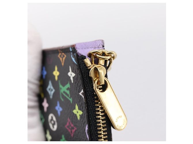 LOUIS VUITTON Monogram Multicolor Pochette Cles NM Purse M60279 Auth 198771V Noir - vue 17