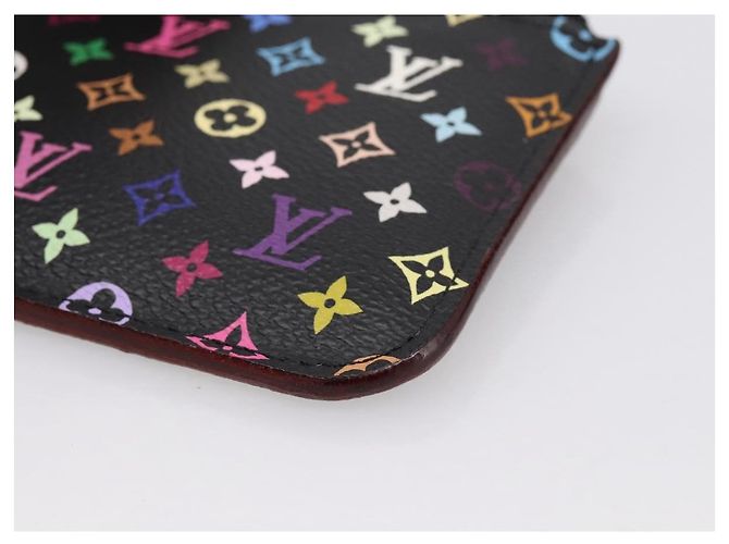 LOUIS VUITTON Monogram Multicolor Pochette Cles NM Purse M60279 Auth 198771V Noir - vue 8