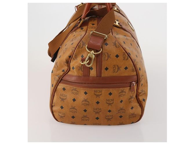 Borsa MCM Logogram Vicetos Mini Boston Bag PVC Leather 2way Brown Gold Auth 196266A Marrone D'oro - vista 4