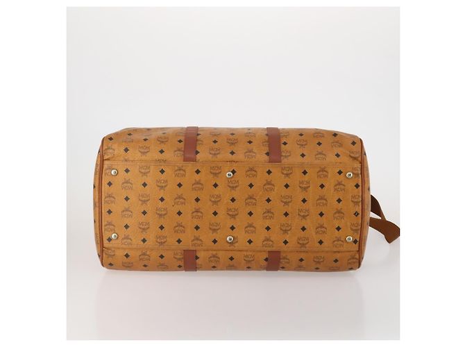 Borsa MCM Logogram Vicetos Mini Boston Bag PVC Leather 2way Brown Gold Auth 196266A Marrone D'oro - vista 5