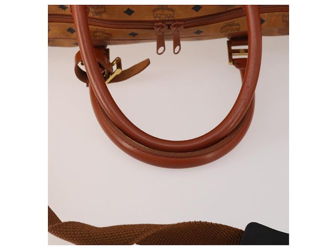 Borsa MCM Logogram Vicetos Mini Boston Bag PVC Leather 2way Brown Gold Auth 196266A Marrone D'oro - vista 8