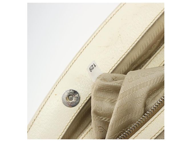 Borsa a Mano PRADA Paglia Beige Argento Auth 197502A - vista 11