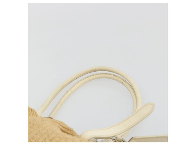 Borsa a Mano PRADA Paglia Beige Argento Auth 197502A - vista 14