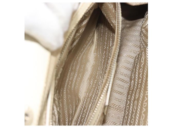 Borsa a Mano PRADA Paglia Beige Argento Auth 197502A - vista 24