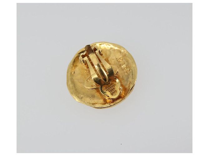 Orecchini Leone CHANEL Metallo Tono Oro CC Auth 198845 - vista 7