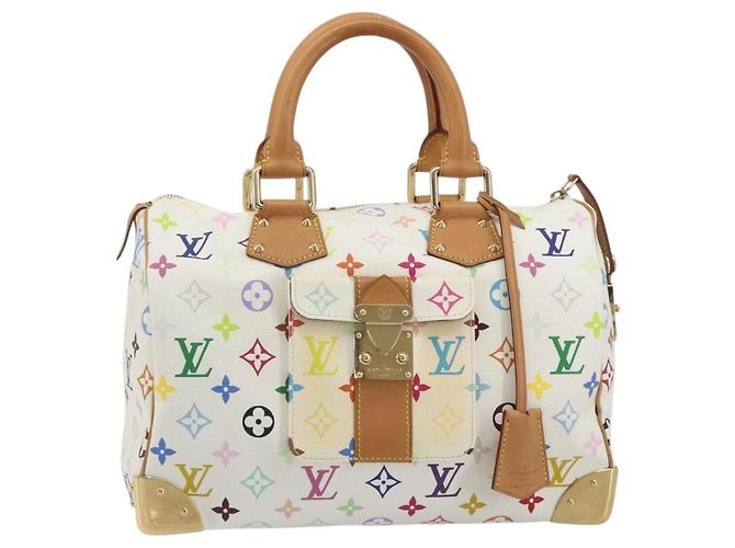 LOUIS VUITTON Monogram Multicolor Speedy 30 Handtasche White M92643 LV Auth BA14767V Weiß - Ansicht 13