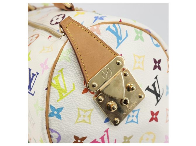 LOUIS VUITTON Monogram Multicolor Speedy 30 Handtasche White M92643 LV Auth BA14767V Weiß - Ansicht 18