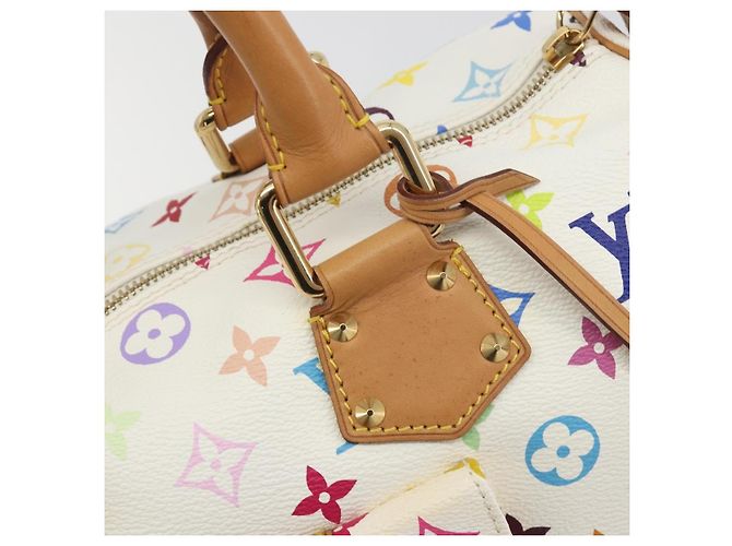 LOUIS VUITTON Monogram Multicolor Speedy 30 Handtasche White M92643 LV Auth BA14767V Weiß - Ansicht 19