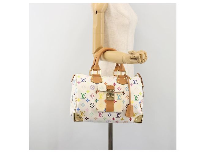 LOUIS VUITTON Monogram Multicolor Speedy 30 Handtasche White M92643 LV Auth BA14767V Weiß - Ansicht 25