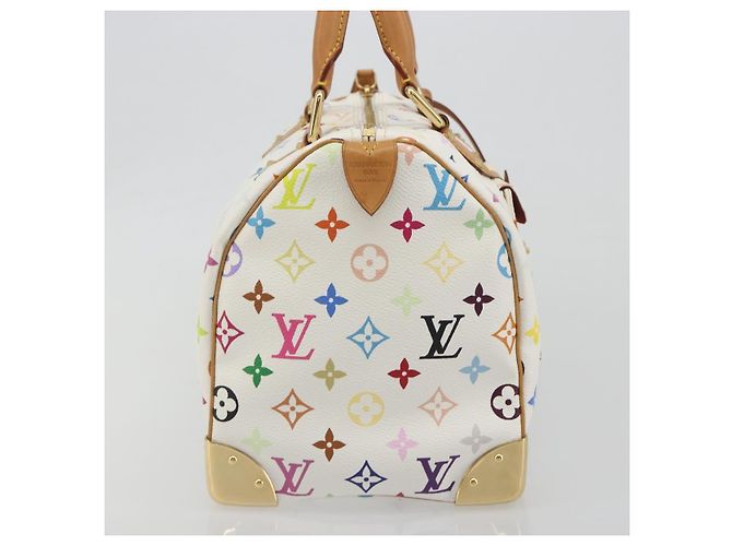 LOUIS VUITTON Monogram Multicolor Speedy 30 Handtasche White M92643 LV Auth BA14767V Weiß - Ansicht 3