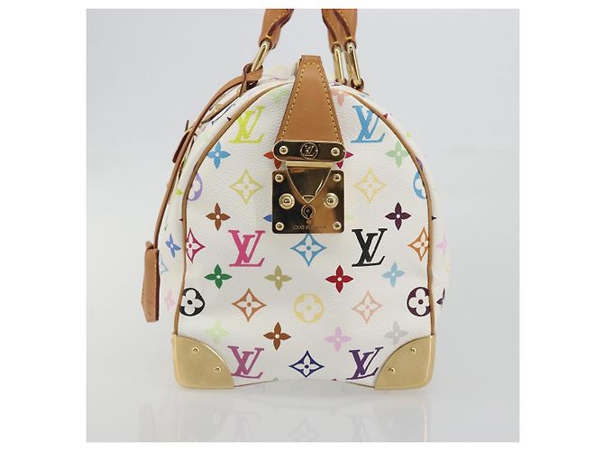 LOUIS VUITTON Monogram Multicolor Speedy 30 Handtasche White M92643 LV Auth BA14767V Weiß - Ansicht 4