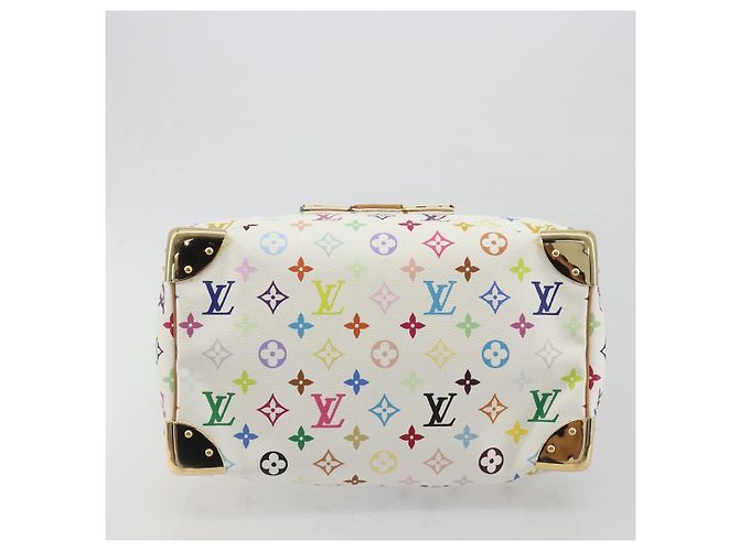LOUIS VUITTON Monogram Multicolor Speedy 30 Handtasche White M92643 LV Auth BA14767V Weiß - Ansicht 5