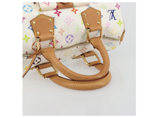 LOUIS VUITTON Monogram Multicolor Speedy 30 Handtasche White M92643 LV Auth BA14767V Weiß - Ansicht 7