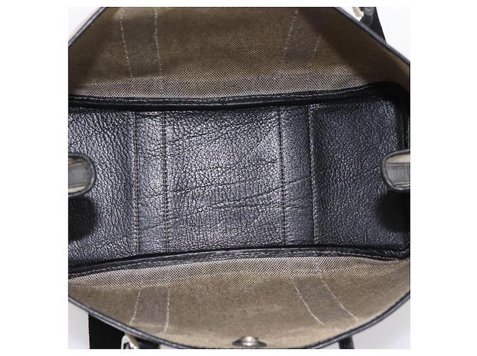 Hermès Borsa a mano HERMES Garden Party PM Canvas 2way Gray Silver Auth ka5795 Marrone Argento - vista 10