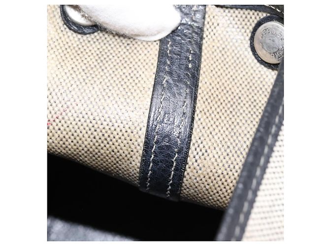 Hermès Borsa a mano HERMES Garden Party PM Canvas 2way Gray Silver Auth ka5795 Marrone Argento - vista 12