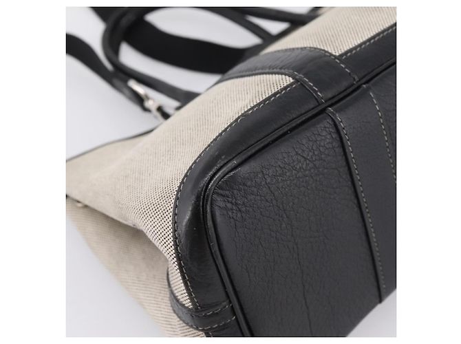 Hermès Borsa a mano HERMES Garden Party PM Canvas 2way Gray Silver Auth ka5795 Marrone Argento - vista 18