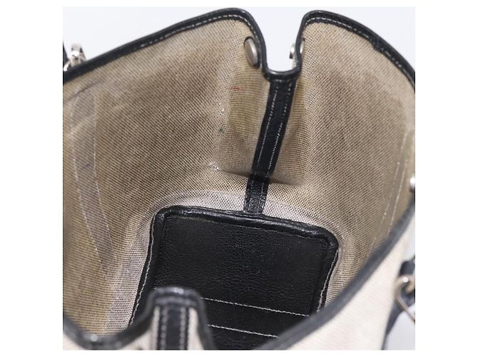 Hermès Borsa a mano HERMES Garden Party PM Canvas 2way Gray Silver Auth ka5795 Marrone Argento - vista 19