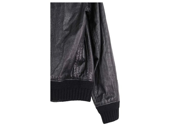 Saint Laurent Lederjacke Schwarz - Ansicht 4