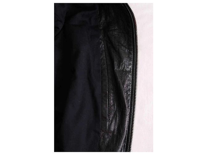 Saint Laurent Lederjacke Schwarz - Ansicht 6