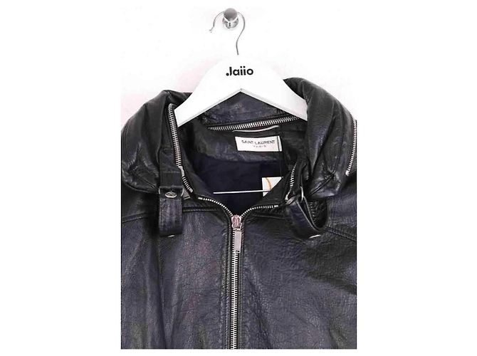 Saint Laurent Lederjacke Schwarz - Ansicht 2