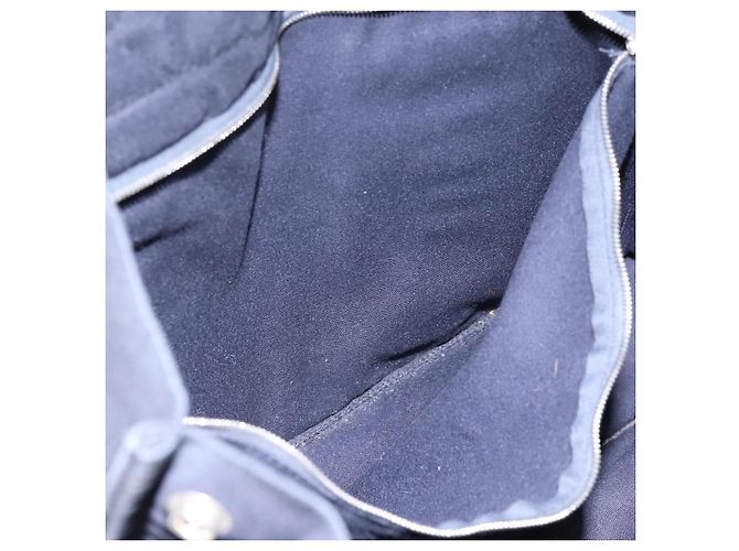 Hermès Borsa HERMES Fourre Tout MM in cotone blu navy argento Auth BA15062 - vista 20