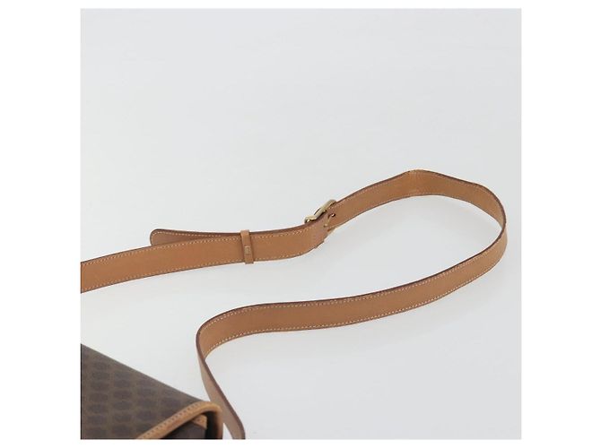 Céline Borsa a tracolla CELINE Macadam Canvas PVC Leather Brown Gold Auth 198300 Marrone D'oro - vista 14