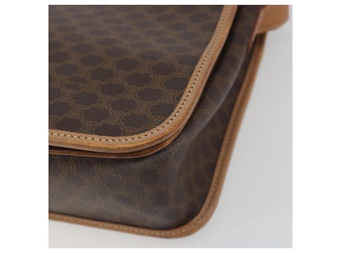 Céline Borsa a tracolla CELINE Macadam Canvas PVC Leather Brown Gold Auth 198300 Marrone D'oro - vista 15