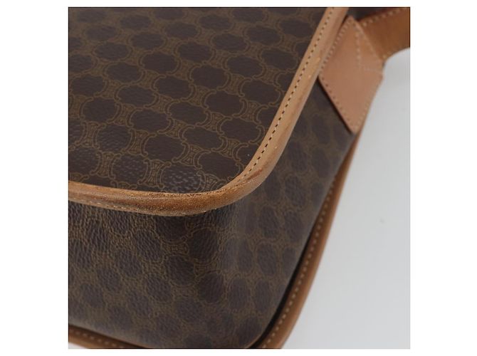 Céline Borsa a tracolla CELINE Macadam Canvas PVC Leather Brown Gold Auth 198300 Marrone D'oro - vista 17