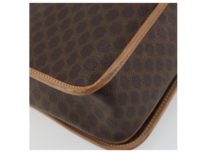 Céline Borsa a tracolla CELINE Macadam Canvas PVC Leather Brown Gold Auth 198300 Marrone D'oro - vista 18