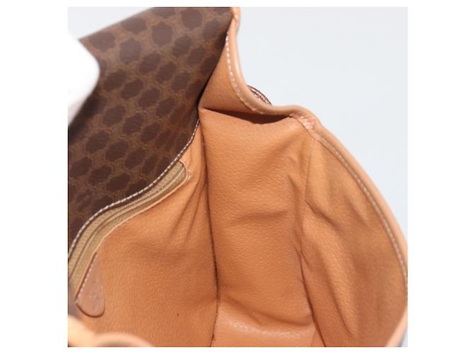 Céline Borsa a tracolla CELINE Macadam Canvas PVC Leather Brown Gold Auth 198300 Marrone D'oro - vista 21