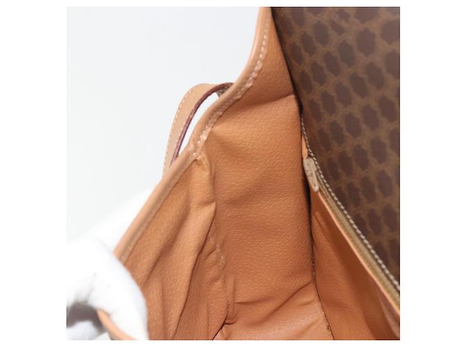 Céline Borsa a tracolla CELINE Macadam Canvas PVC Leather Brown Gold Auth 198300 Marrone D'oro - vista 22