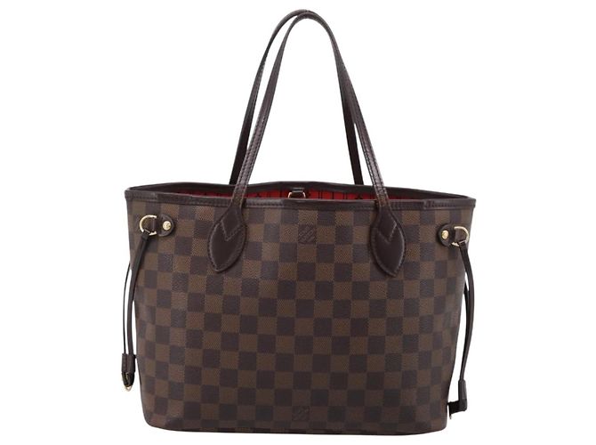 Borsa Tote LOUIS VUITTON Damier Ebene Neverfull PM N51109 LV Auth 197447 - vista 2