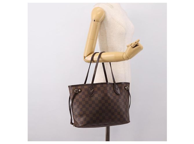 Borsa Tote LOUIS VUITTON Damier Ebene Neverfull PM N51109 LV Auth 197447 - vista 21