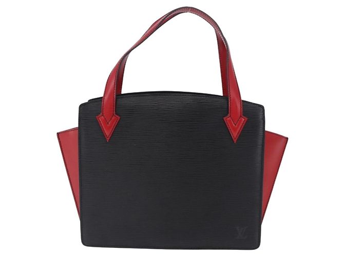 Borsa a mano LOUIS VUITTON Epi Bicolor Varenne Nero Rosso M52387 LV Auth 194393 - vista 13