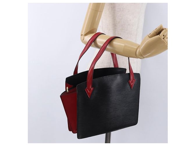 Borsa a mano LOUIS VUITTON Epi Bicolor Varenne Nero Rosso M52387 LV Auth 194393 - vista 24