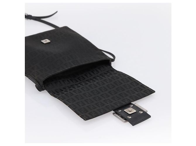 Borsa a tracolla FENDI Zucchino Canvas Mamma Baguette Nera 8BT075 Auth 196407A Nero Argento - vista 10