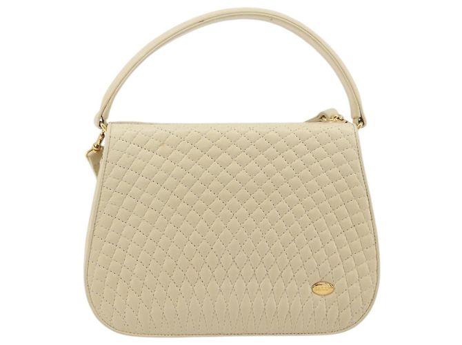 Borsa a tracolla BALLY in pelle 2way Ivory Gold Auth 197162A D'oro Crudo - vista 13