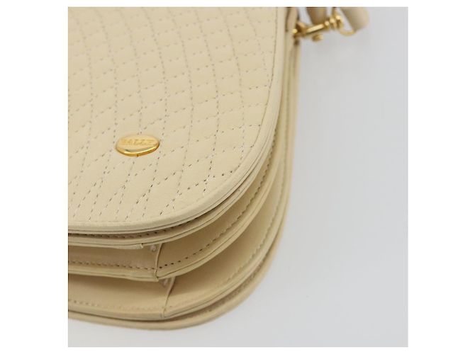 Borsa a tracolla BALLY in pelle 2way Ivory Gold Auth 197162A D'oro Crudo - vista 15