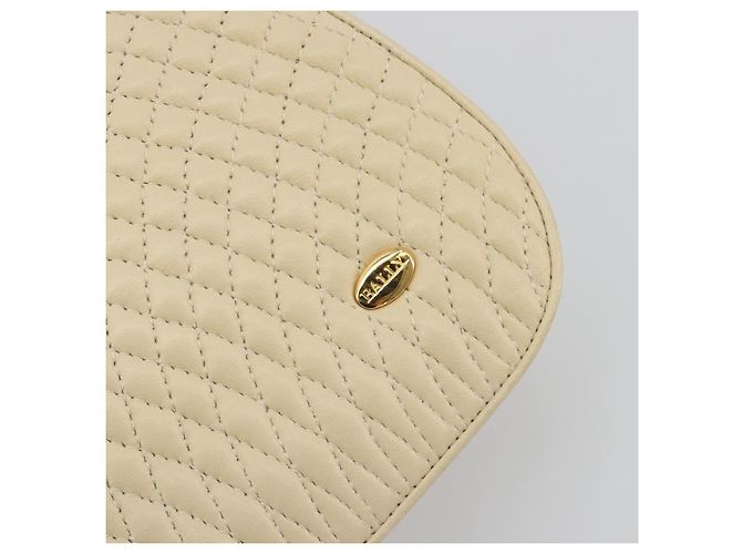 Borsa a tracolla BALLY in pelle 2way Ivory Gold Auth 197162A D'oro Crudo - vista 18