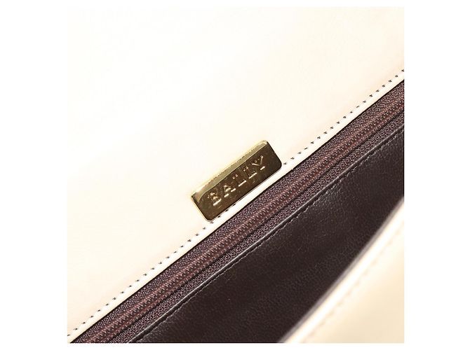Borsa a tracolla BALLY in pelle 2way Ivory Gold Auth 197162A D'oro Crudo - vista 20