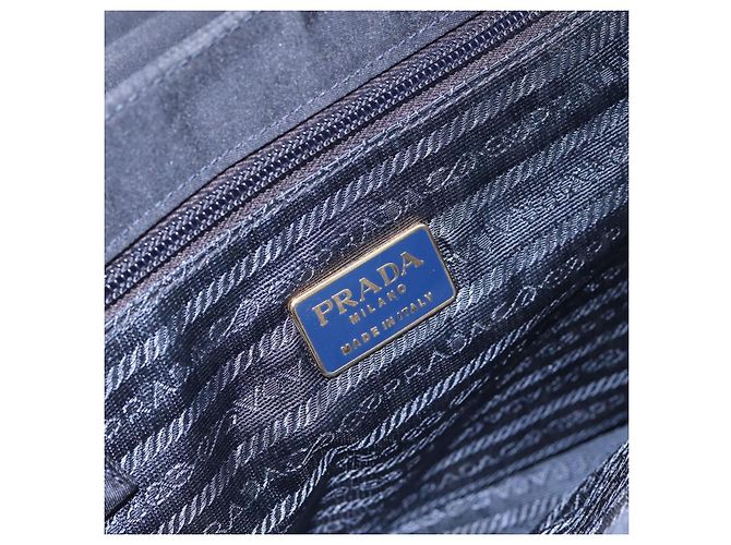 Borsa a mano PRADA Pocono Nylon Navy Gold Auth mr2836 D'oro Blu navy - vista 10