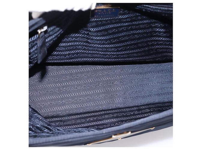 Borsa a mano PRADA Pocono Nylon Navy Gold Auth mr2836 D'oro Blu navy - vista 11