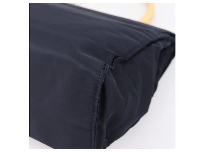 Borsa a mano PRADA Pocono Nylon Navy Gold Auth mr2836 D'oro Blu navy - vista 15