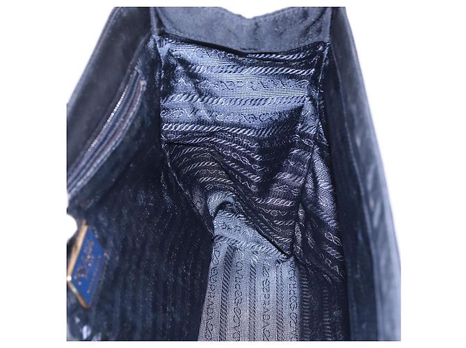 Borsa a mano PRADA Pocono Nylon Navy Gold Auth mr2836 D'oro Blu navy - vista 18