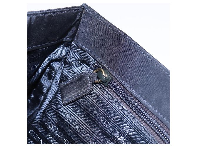Borsa a mano PRADA Pocono Nylon Navy Gold Auth mr2836 D'oro Blu navy - vista 20