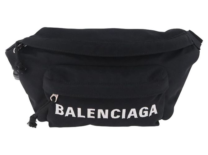 Borsello da vita BALENCIAGA Nylon Nero Argento 533009 Auth 198730A - vista 13