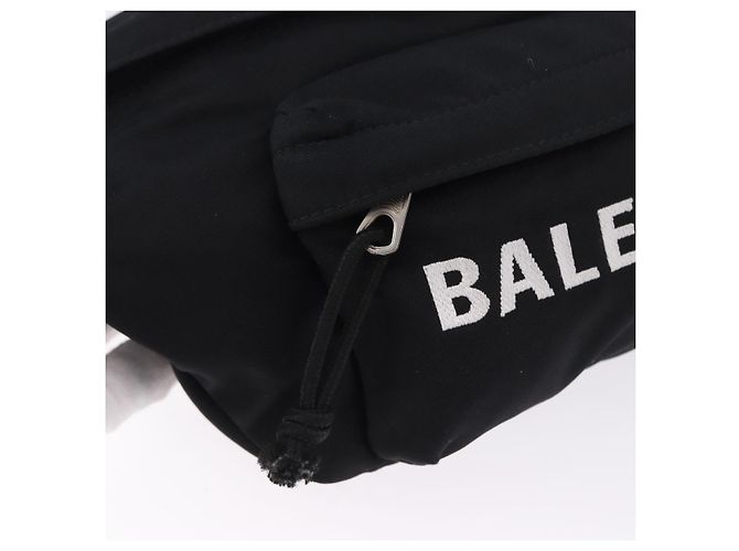 Borsello da vita BALENCIAGA Nylon Nero Argento 533009 Auth 198730A - vista 18