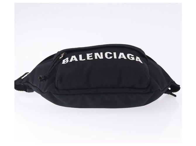Borsello da vita BALENCIAGA Nylon Nero Argento 533009 Auth 198730A - vista 5