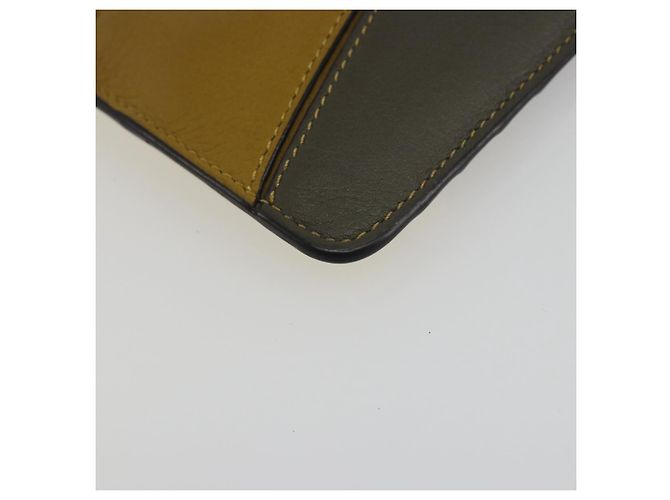 LOEWE Tarjetero Puzzle de piel marrón plata Auth 197014A Castaño - vista 15