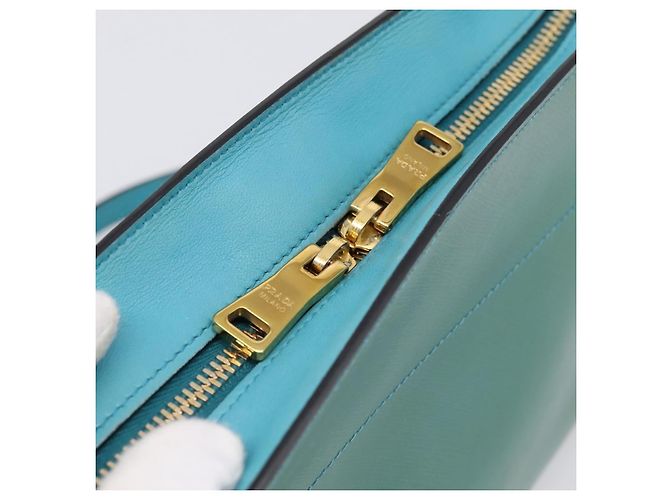 Saffiano Borsa a tracolla PRADA in pelle Safiano Verde Oro Auth am12262A D'oro - vista 10